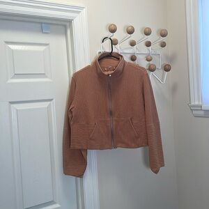 Lululemon - Classic Cropped Zip Up Jacket - Brown / Orange - Small